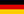 Die Flagge Deutschlands mit drei horizontalen Streifen: oben schwarz, in der Mitte rot und unten gold.